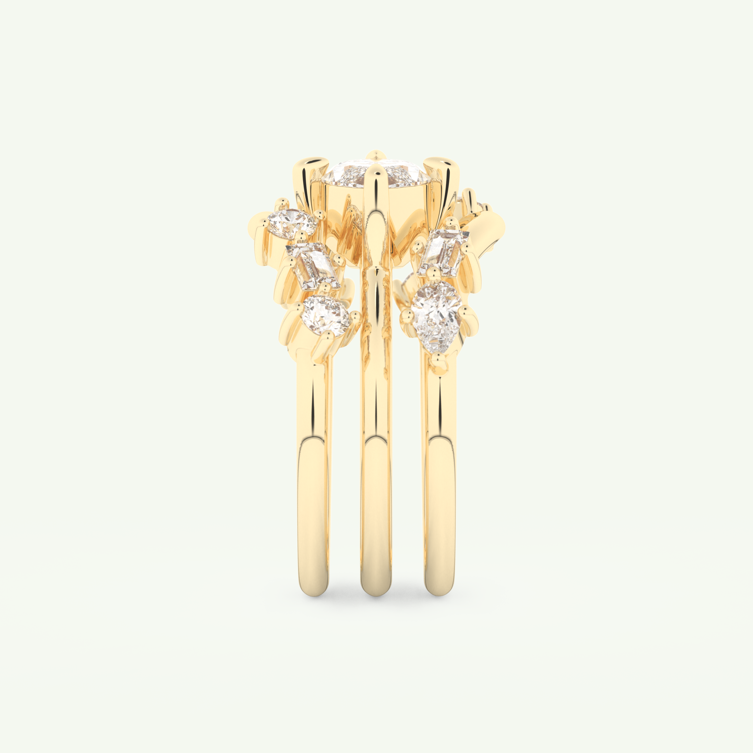 1.08 CT Marquise Cut Solitaire Lab Grown Diamond Bridal Set 6