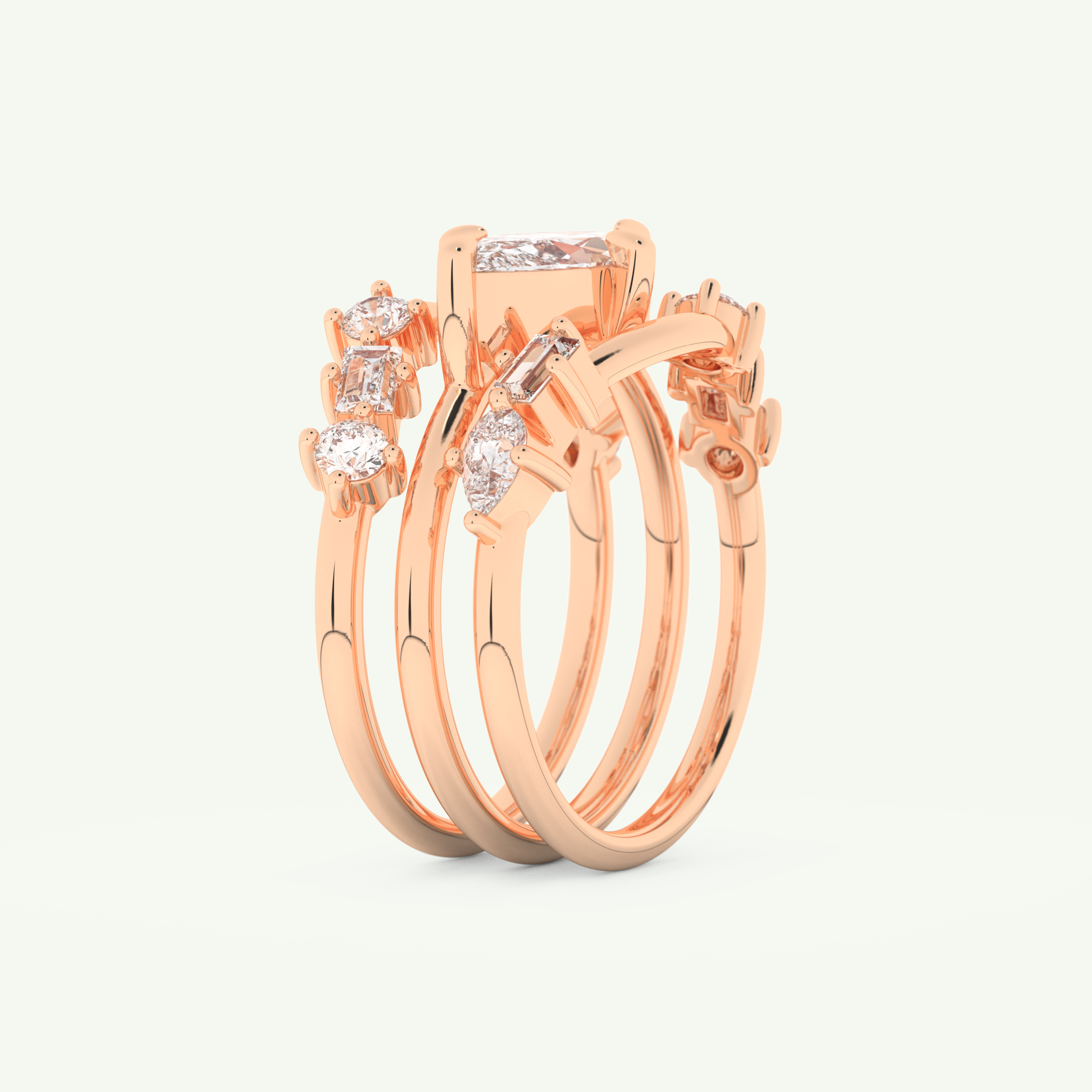 1.08 CT Marquise Cut Solitaire Lab Grown Diamond Bridal Set 10