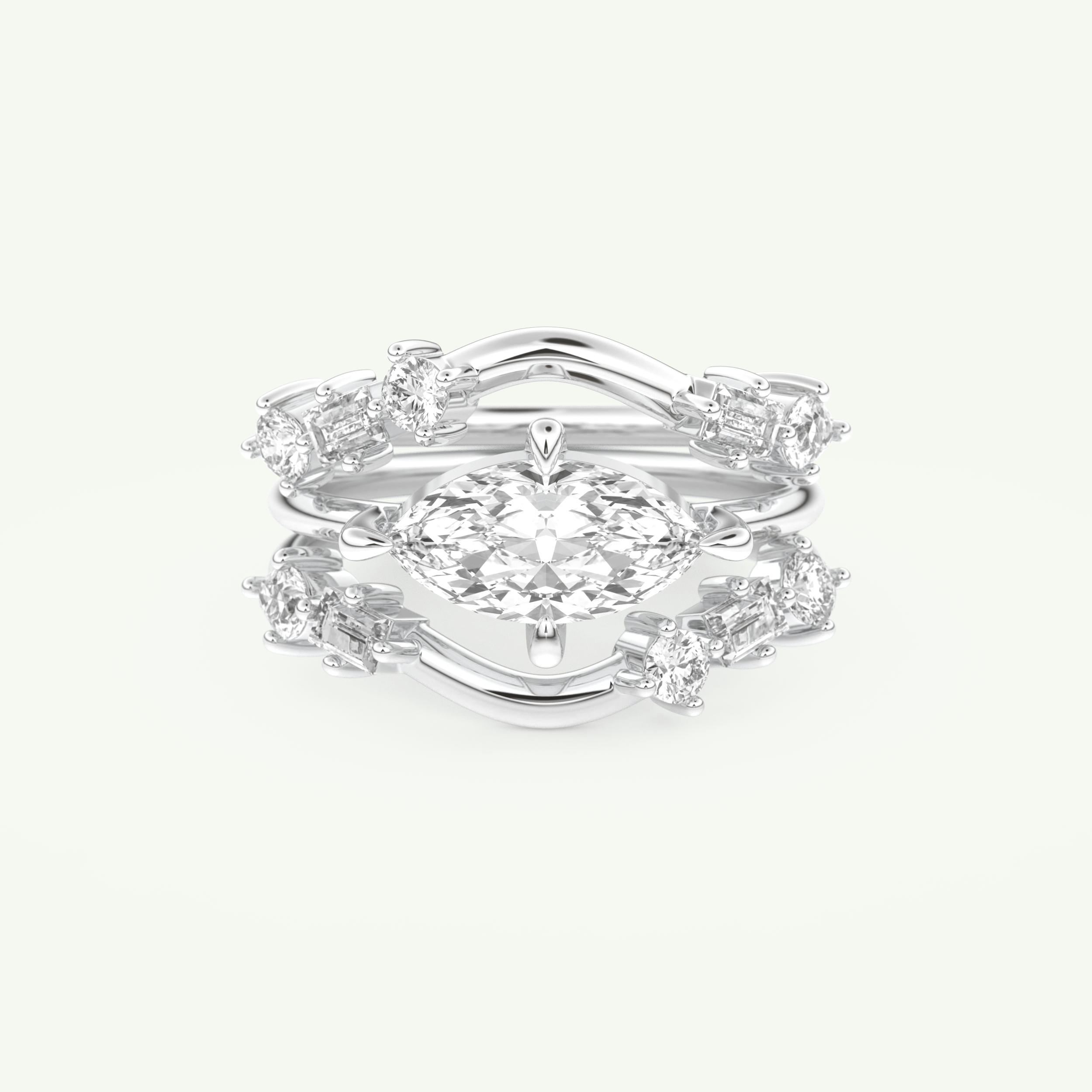 1.08 CT Marquise Cut Solitaire Lab Grown Diamond Bridal Set 13