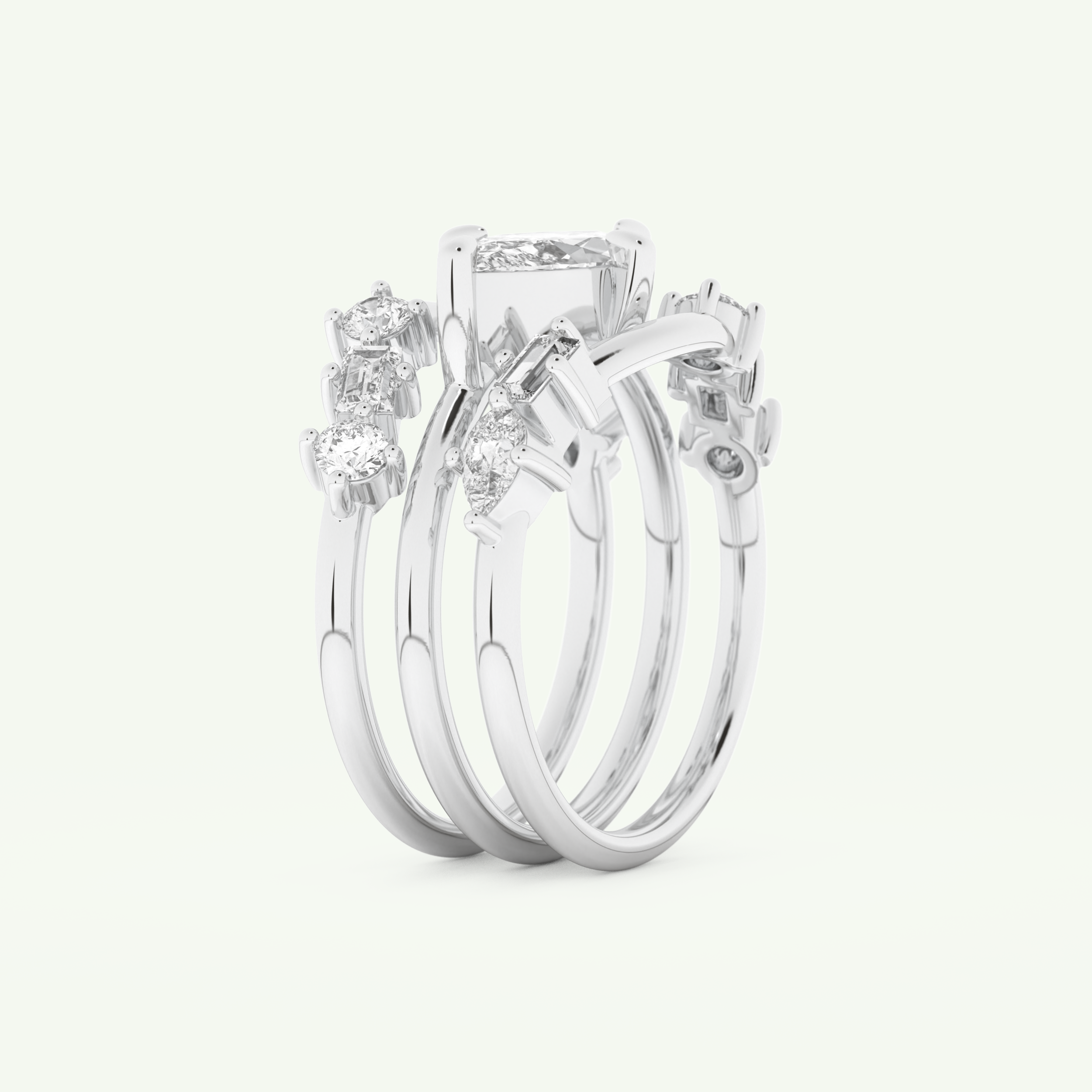 1.08 CT Marquise Cut Solitaire Lab Grown Diamond Bridal Set 16