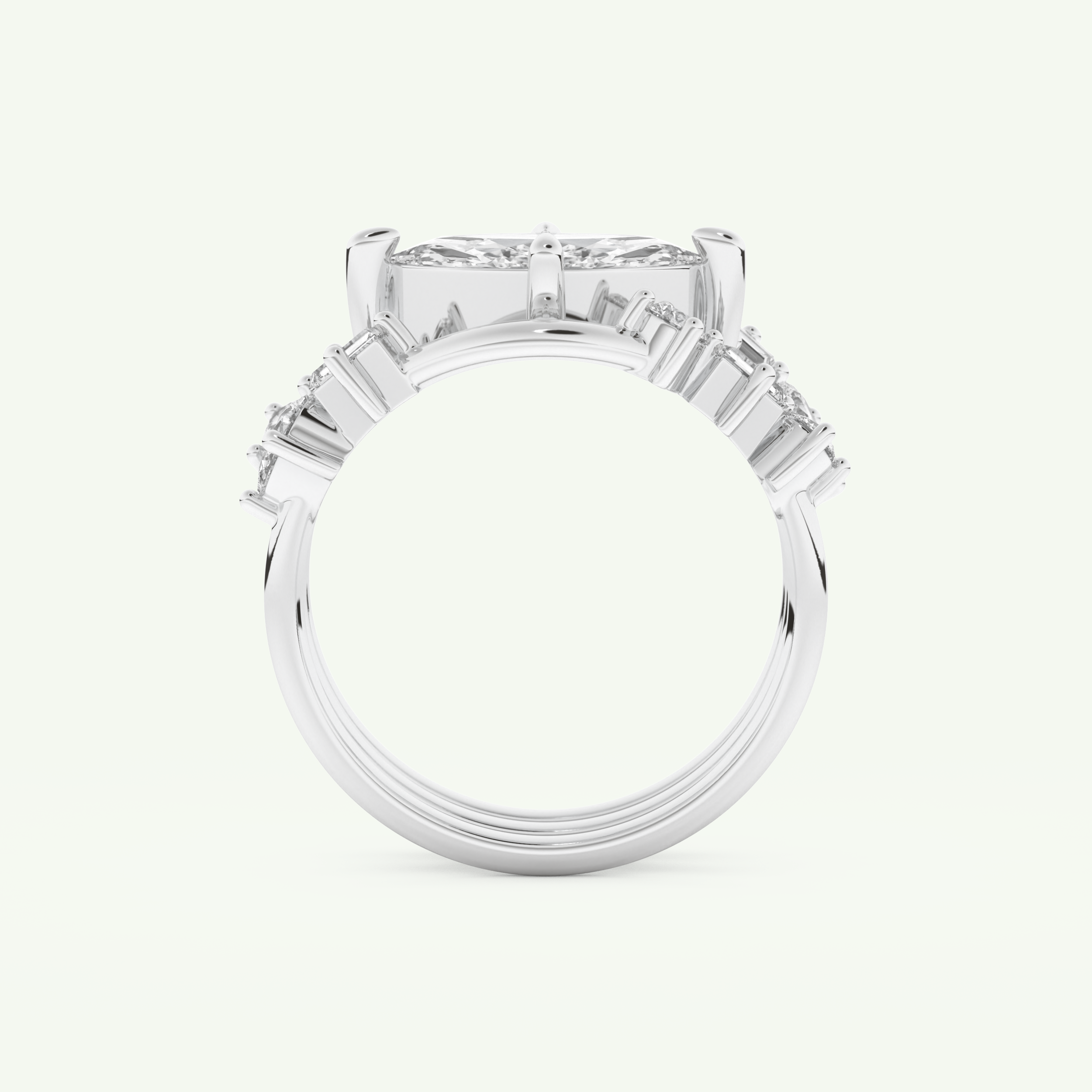 1.08 CT Marquise Cut Solitaire Lab Grown Diamond Bridal Set 17