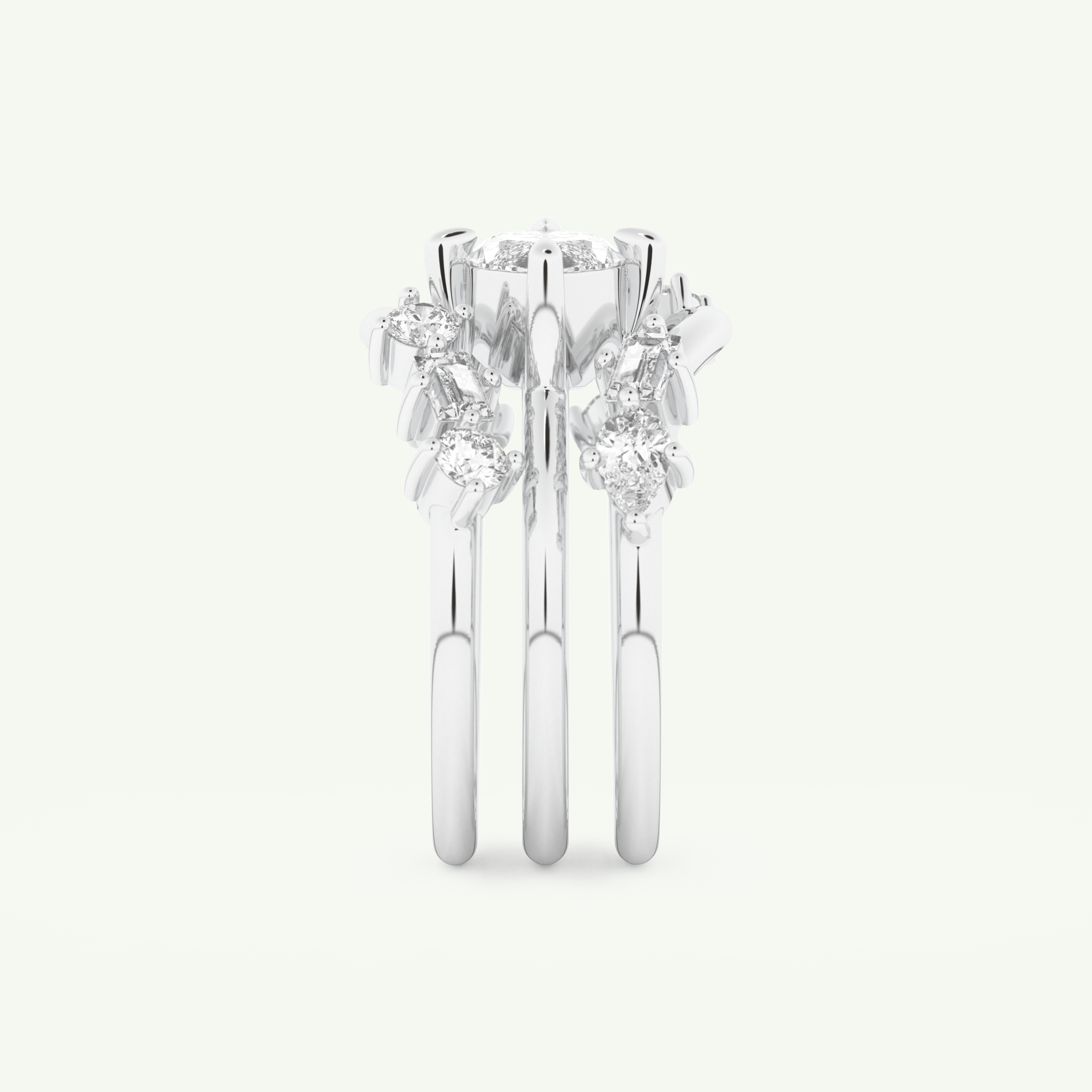1.08 CT Marquise Cut Solitaire Lab Grown Diamond Bridal Set 18