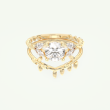 1.08 CT Round Cut Cluster Lab Grown Diamond Bridal Set 1