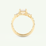 1.08 CT Round Cut Cluster Lab Grown Diamond Bridal Set 5