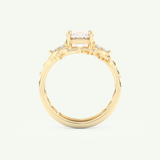1.08 CT Round Cut Cluster Lab Grown Diamond Bridal Set 5