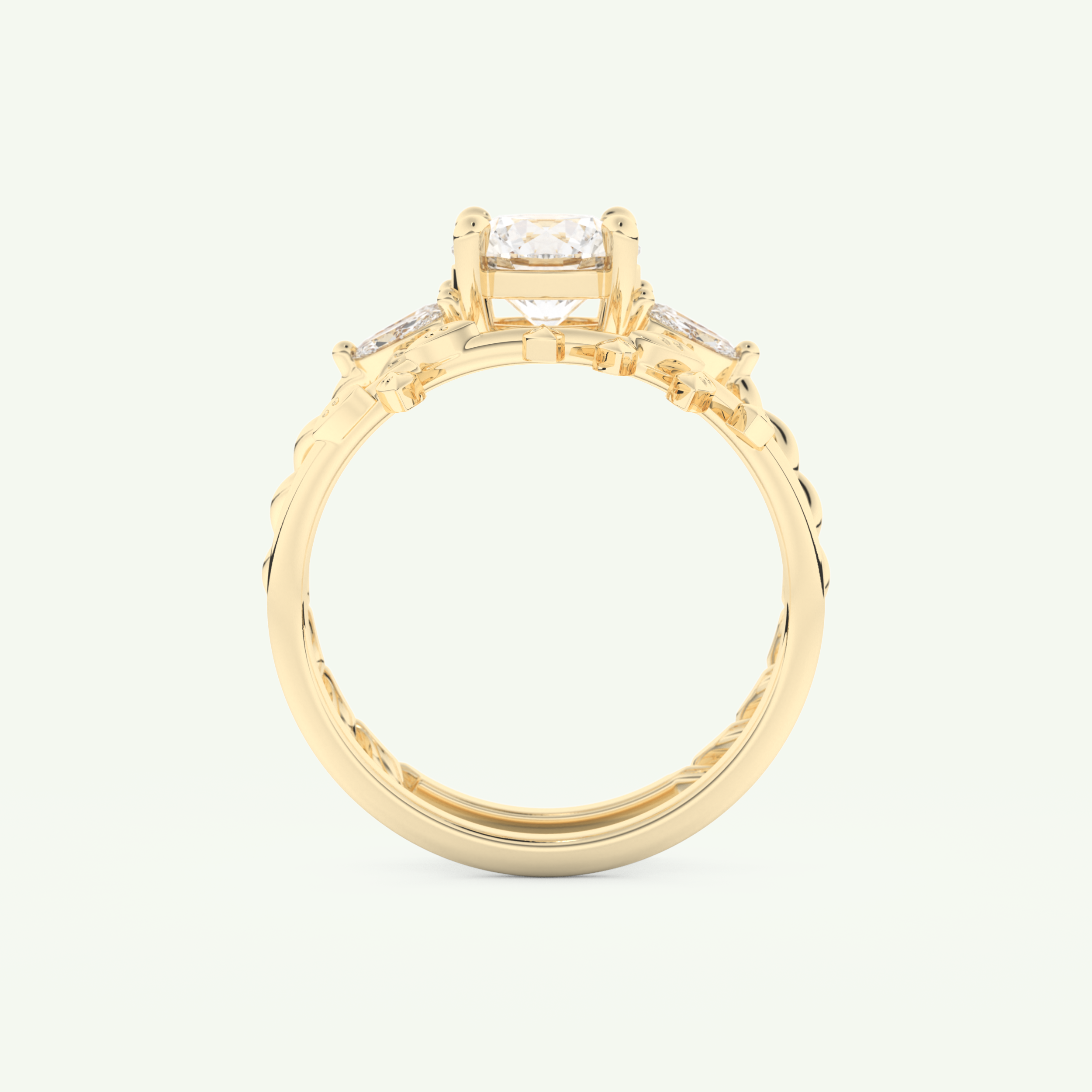 1.08 CT Round Cut Cluster Lab Grown Diamond Bridal Set 5