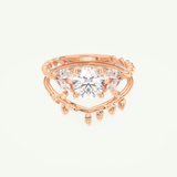 1.08 CT Round Cut Cluster Lab Grown Diamond Bridal Set 7