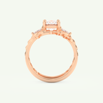 1.08 CT Round Cut Cluster Lab Grown Diamond Bridal Set 11