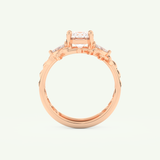 1.08 CT Round Cut Cluster Lab Grown Diamond Bridal Set 11