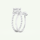 1.08 CT Round Cut Cluster Lab Grown Diamond Bridal Set 16