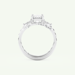 1.08 CT Round Cut Cluster Lab Grown Diamond Bridal Set 17