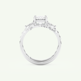 1.08 CT Round Cut Cluster Lab Grown Diamond Bridal Set 17