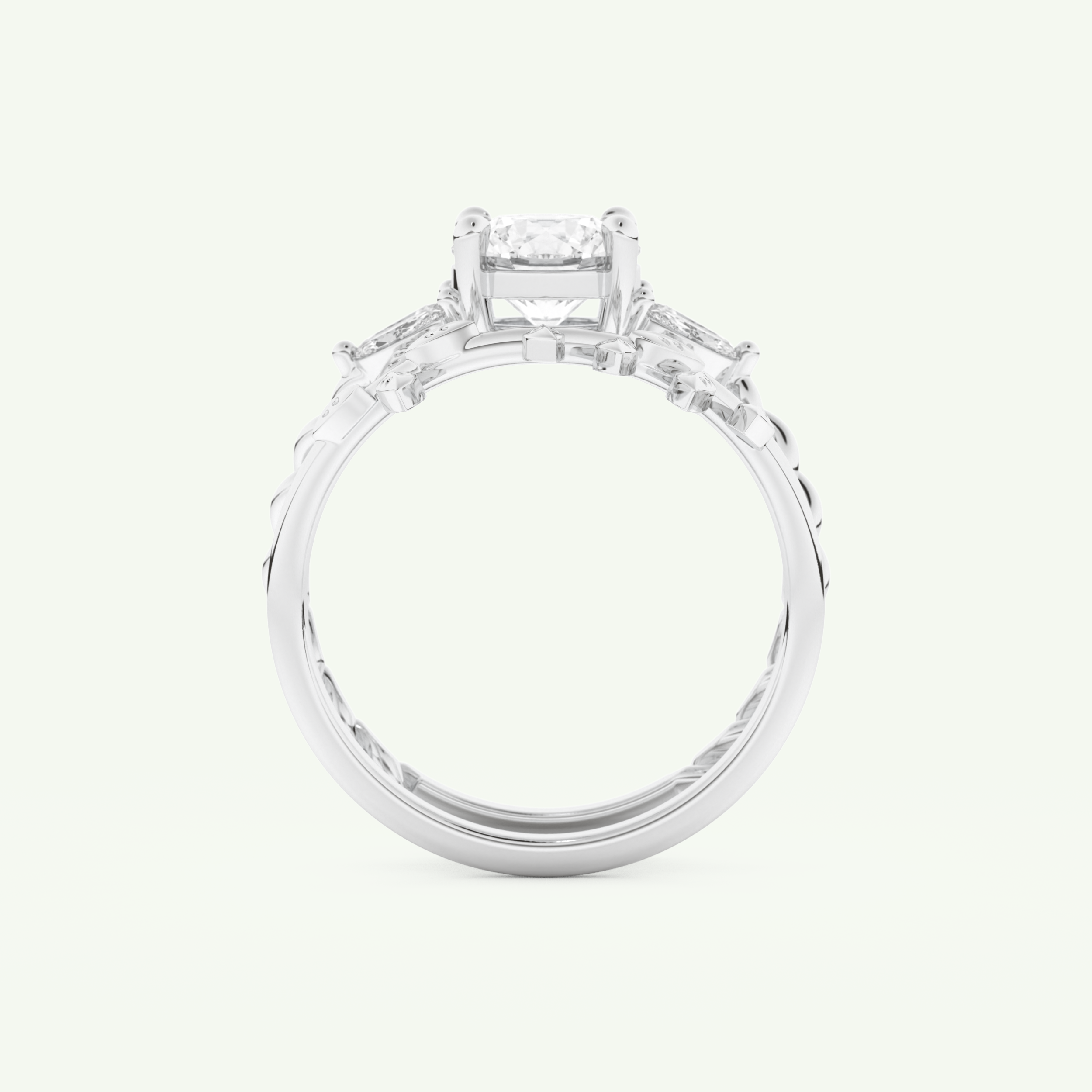 1.08 CT Round Cut Cluster Lab Grown Diamond Bridal Set 17