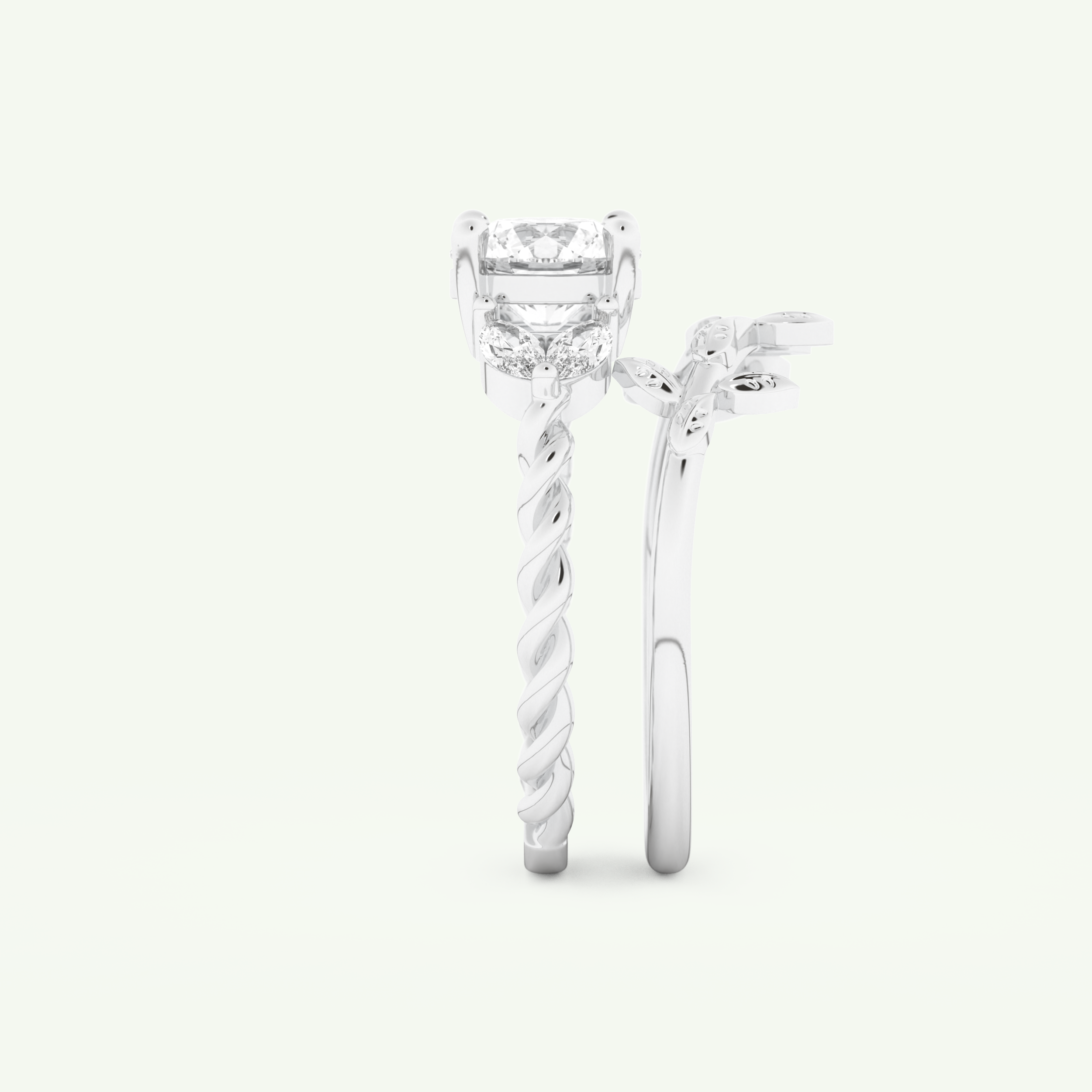1.08 CT Round Cut Cluster Lab Grown Diamond Bridal Set 18