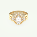 1.18 CT Oval Cut Cluster Lab Grown Diamond Bridal Set 1