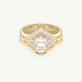 1.18 CT Oval Cut Cluster Lab Grown Diamond Bridal Set 1