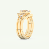 1.18 CT Oval Cut Cluster Lab Grown Diamond Bridal Set 4