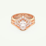 1.18 CT Oval Cut Cluster Lab Grown Diamond Bridal Set 7