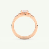 1.18 CT Oval Cut Cluster Lab Grown Diamond Bridal Set 11