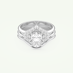 1.18 CT Oval Cut Cluster Lab Grown Diamond Bridal Set 13