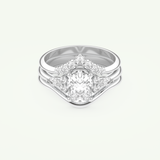 1.18 CT Oval Cut Cluster Lab Grown Diamond Bridal Set 13