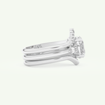 1.18 CT Oval Cut Cluster Lab Grown Diamond Bridal Set 14