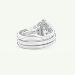 1.18 CT Oval Cut Cluster Lab Grown Diamond Bridal Set 15