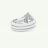 1.18 CT Oval Cut Cluster Lab Grown Diamond Bridal Set 15