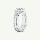 1.18 CT Oval Cut Cluster Lab Grown Diamond Bridal Set 16