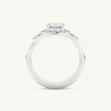 1.18 CT Oval Cut Cluster Lab Grown Diamond Bridal Set 17