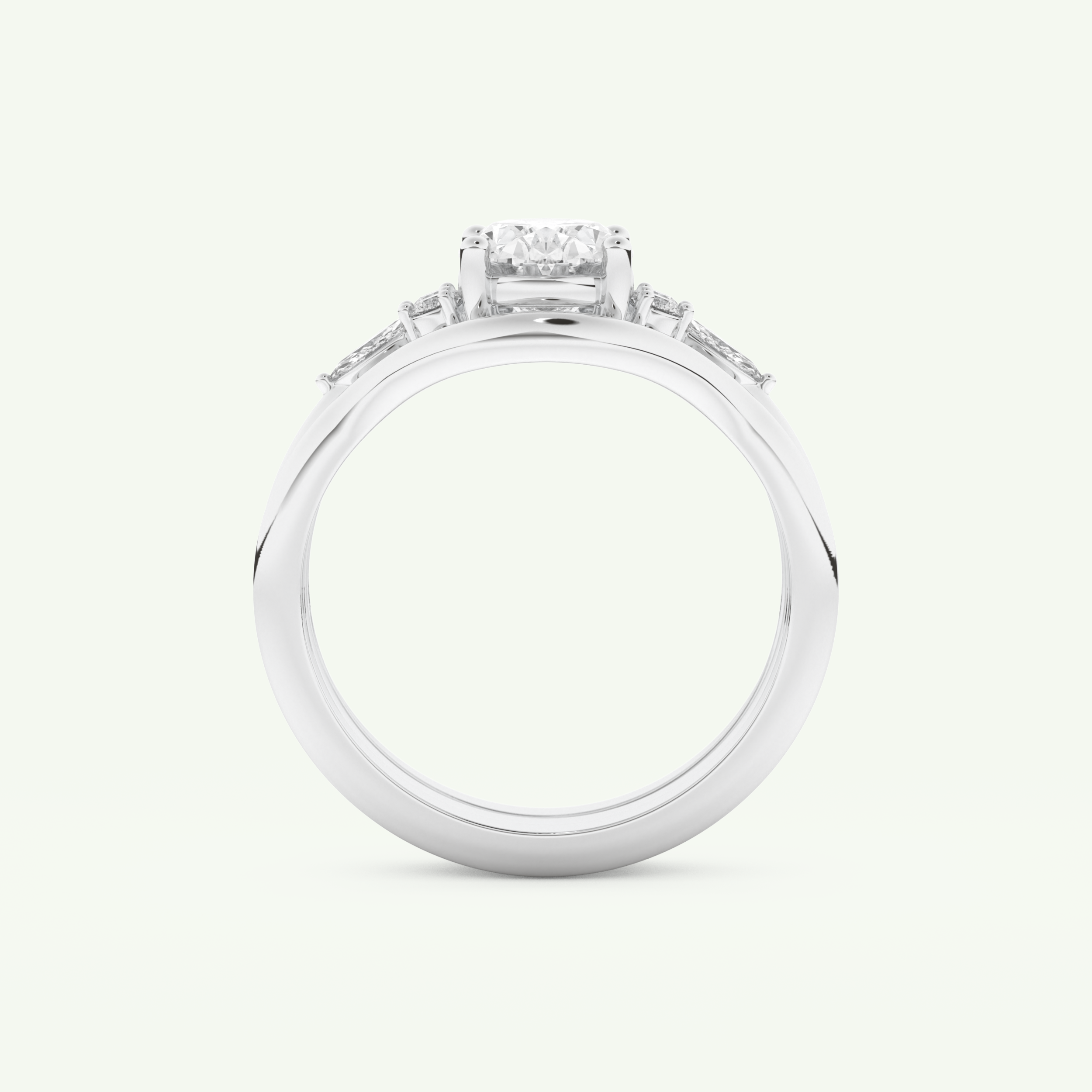 1.18 CT Oval Cut Cluster Lab Grown Diamond Bridal Set 17