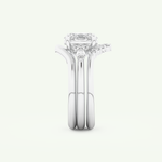 1.18 CT Oval Cut Cluster Lab Grown Diamond Bridal Set 18