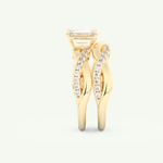1.02 CT Emerald Cut Pave & Twisted Shank Lab Grown Diamond Bridal Set 6
