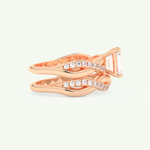 1.02 CT Emerald Cut Pave & Twisted Shank Lab Grown Diamond Bridal Set 8
