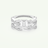 1.02 CT Emerald Cut Pave & Twisted Shank Lab Grown Diamond Bridal Set 13