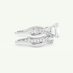 1.02 CT Emerald Cut Pave & Twisted Shank Lab Grown Diamond Bridal Set 14