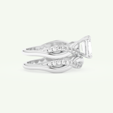1.02 CT Emerald Cut Pave & Twisted Shank Lab Grown Diamond Bridal Set 14