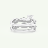 1.02 CT Emerald Cut Pave & Twisted Shank Lab Grown Diamond Bridal Set 15