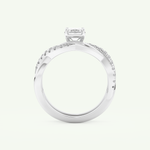 1.02 CT Emerald Cut Pave & Twisted Shank Lab Grown Diamond Bridal Set 17
