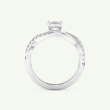 1.02 CT Emerald Cut Pave & Twisted Shank Lab Grown Diamond Bridal Set 17