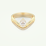 0.65 CT Pear Cut Solitaire Lab Grown Diamond Bridal Set 1