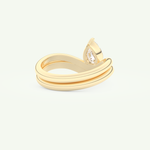 0.65 CT Pear Cut Solitaire Lab Grown Diamond Bridal Set 3