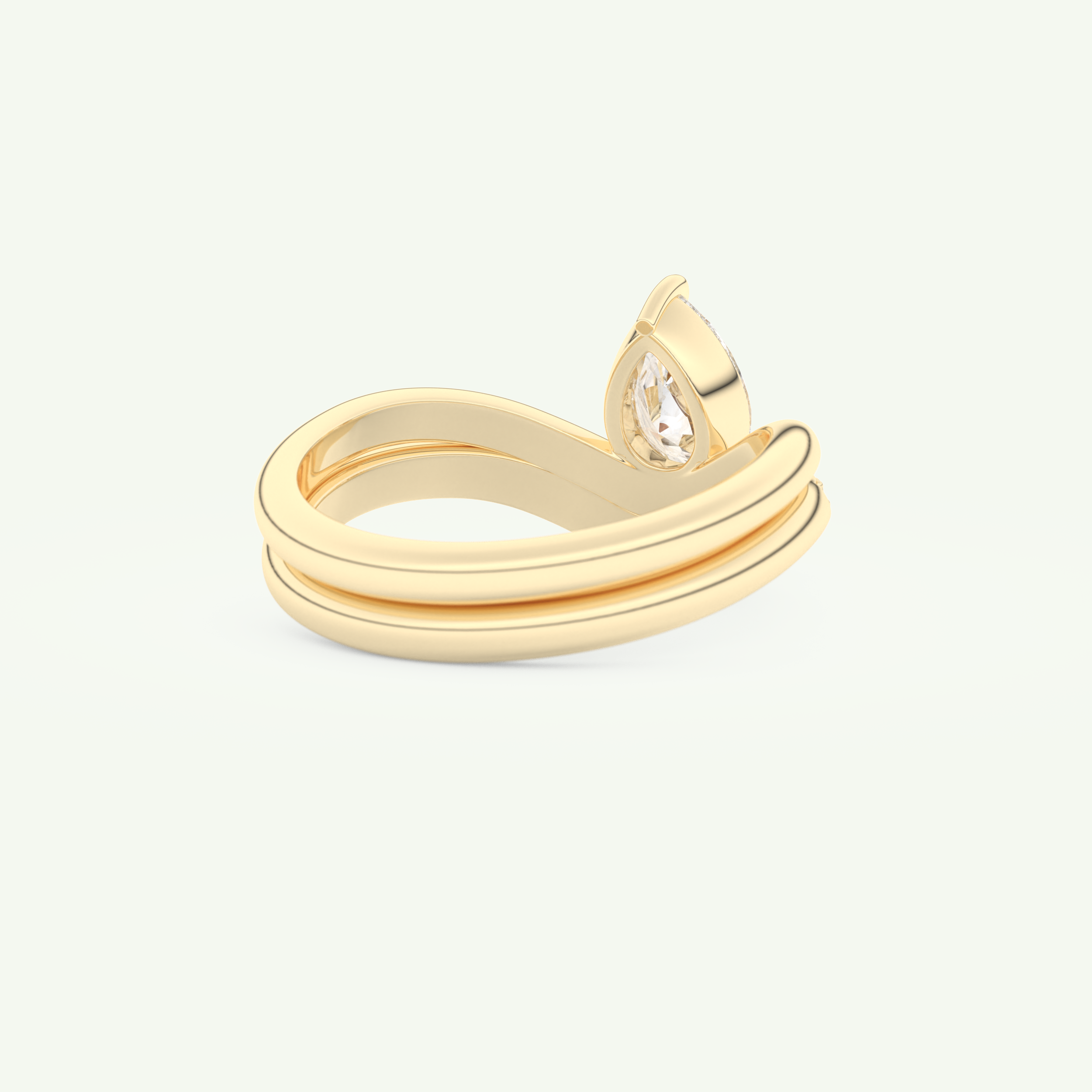 0.65 CT Pear Cut Solitaire Lab Grown Diamond Bridal Set 3