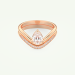 0.65 CT Pear Cut Solitaire Lab Grown Diamond Bridal Set 7