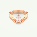 0.65 CT Pear Cut Solitaire Lab Grown Diamond Bridal Set 7