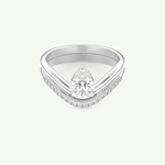 0.65 CT Pear Cut Solitaire Lab Grown Diamond Bridal Set 13
