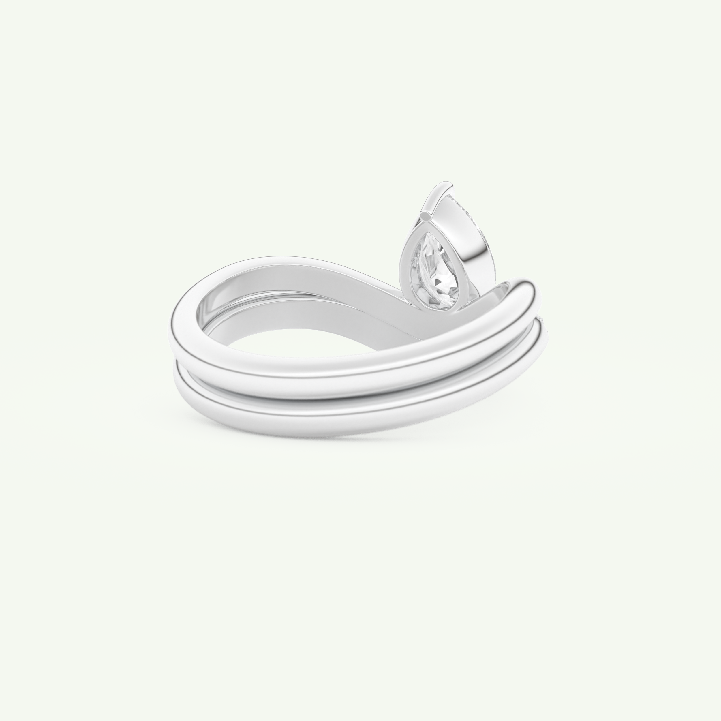 0.65 CT Pear Cut Solitaire Lab Grown Diamond Bridal Set 15