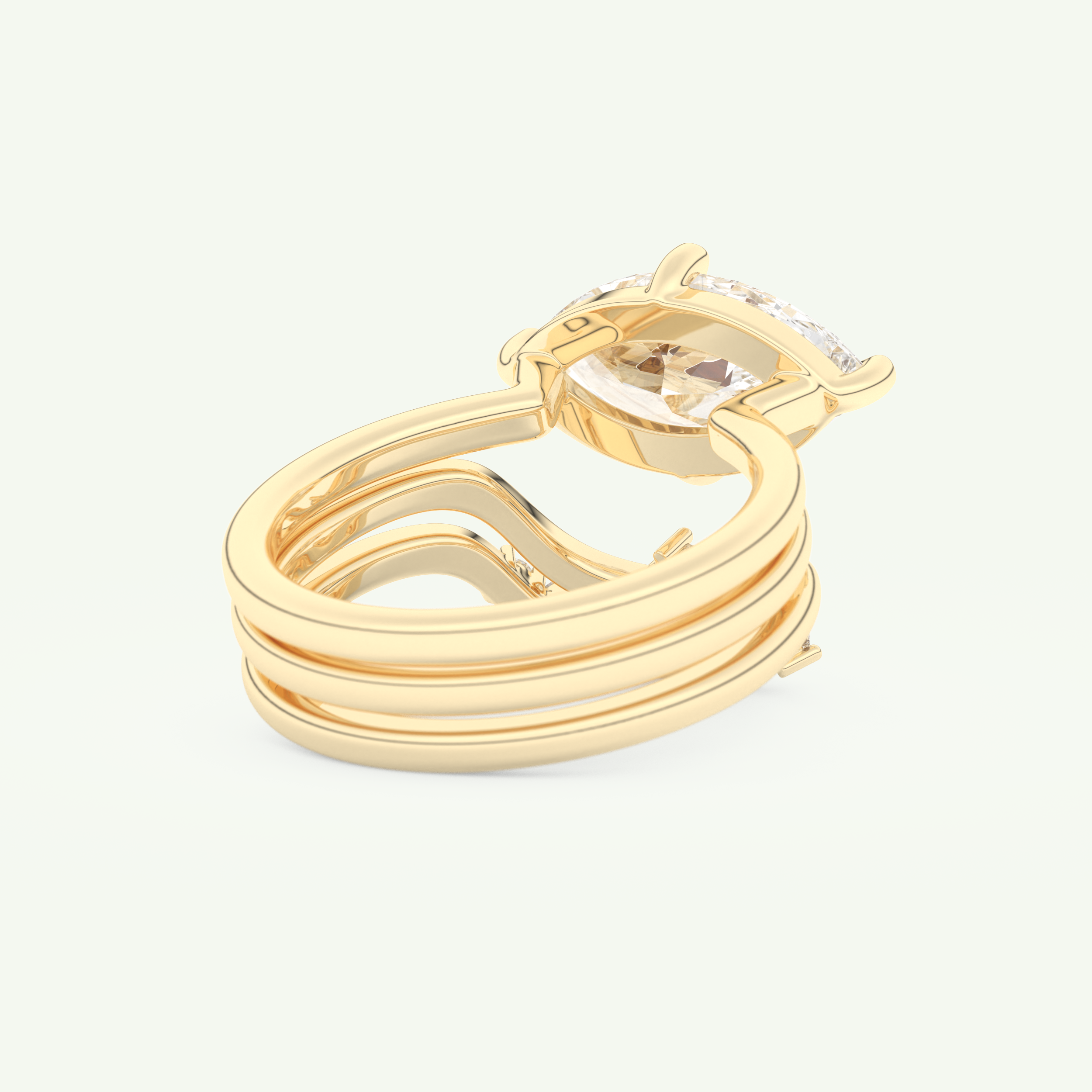 2.24 CT East West Marquise Cut Solitaire Lab Grown Diamond Bridal Set 3