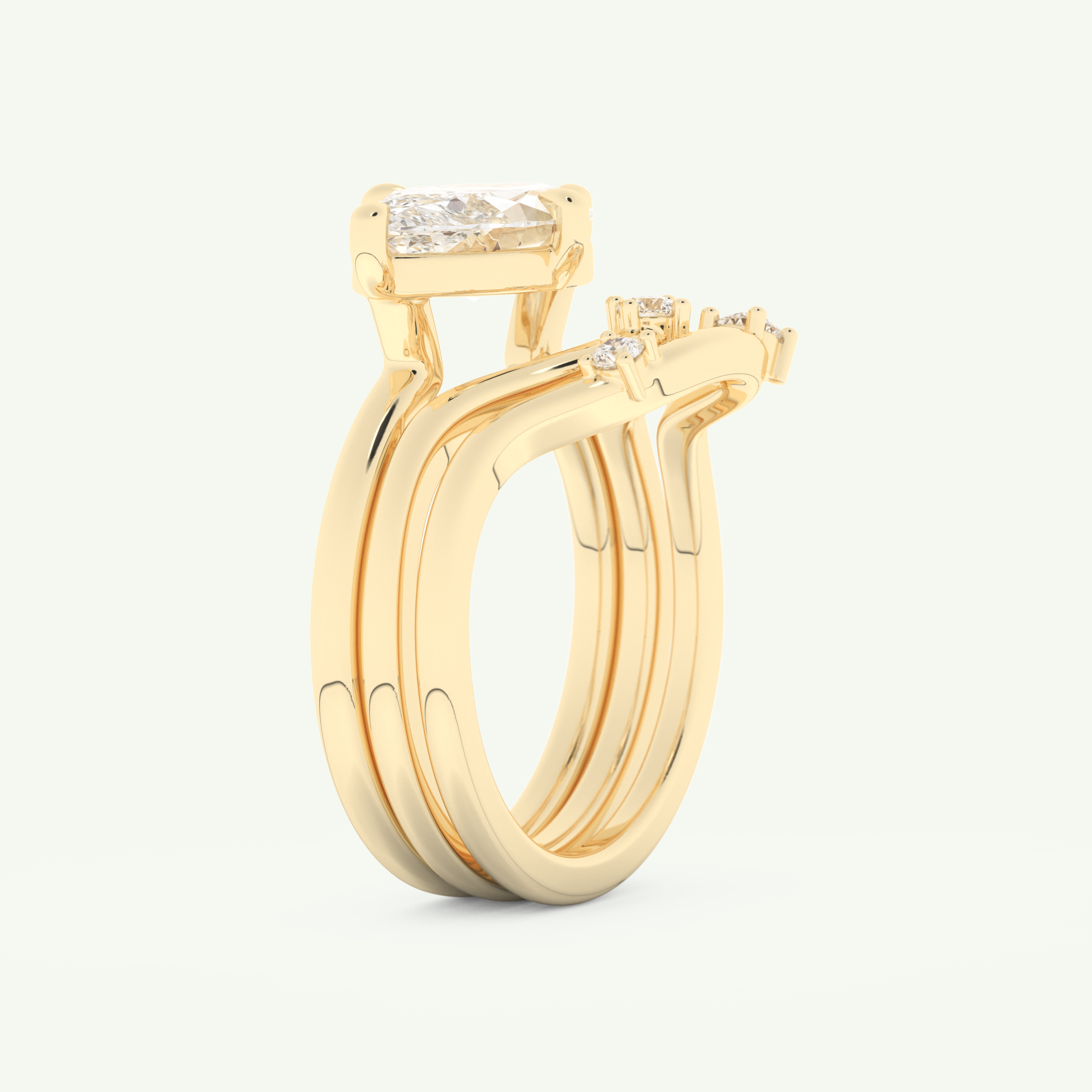 2.24 CT East West Marquise Cut Solitaire Lab Grown Diamond Bridal Set 4