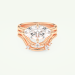 2.24 CT East West Marquise Cut Solitaire Lab Grown Diamond Bridal Set 7